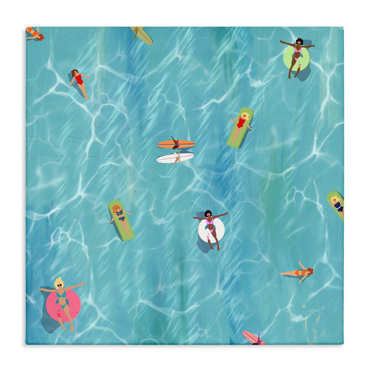 Stupell Industries Swimming Aerial Summer View Canvas Wall Art